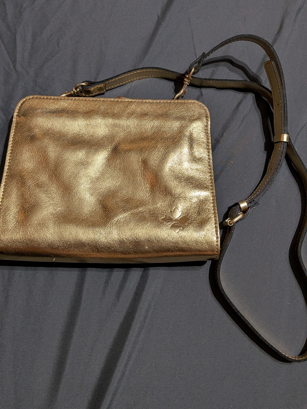 Metallic Gold Crossbody Bag - Stylish Women's Shoulder Bag
